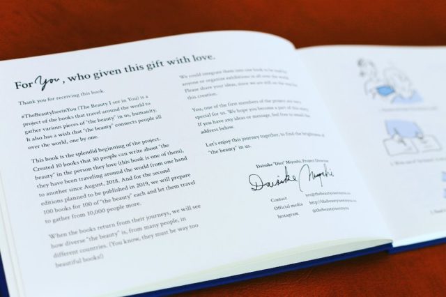 Thank you for receiving this book. #TheBeautyIseeinYou #あなたの